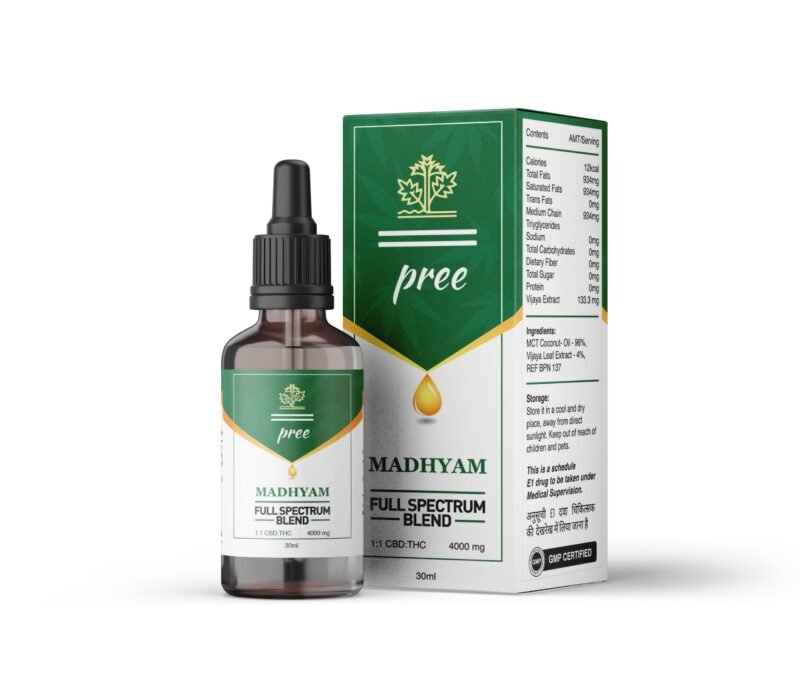 Pree Madhyam 1:1 CBD:THC Full Spectrum Blend 4000mg